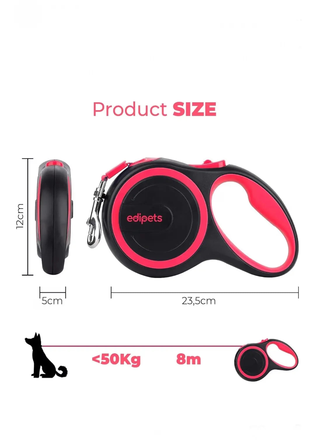 Correa de perro extensible retráctil - Edipets