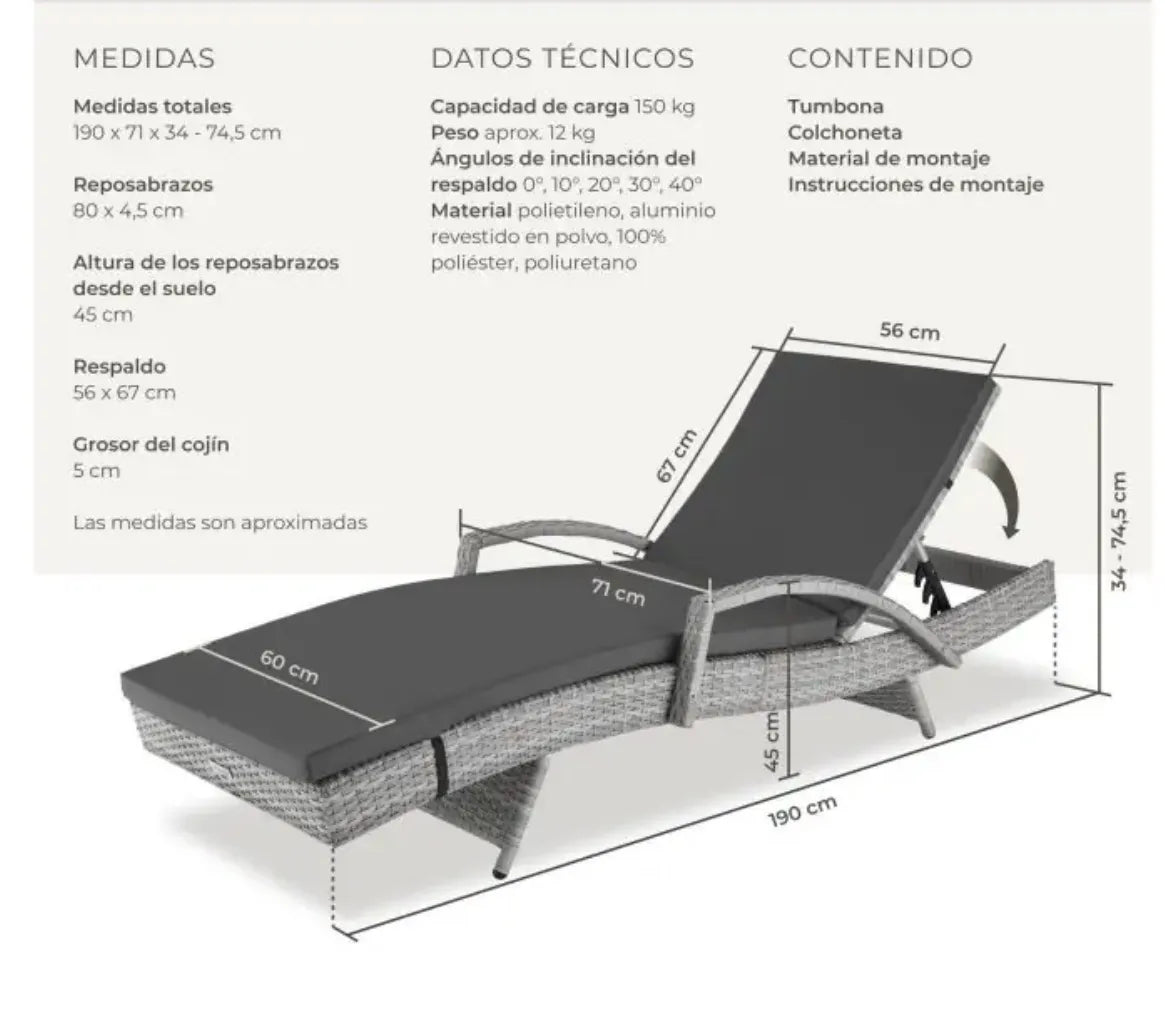 Tumbona de aluminio