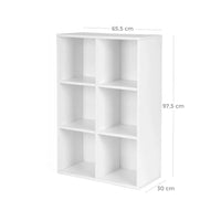 Estantería de 6 compartimientos blanca