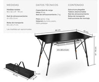Mesa de camping de aluminio