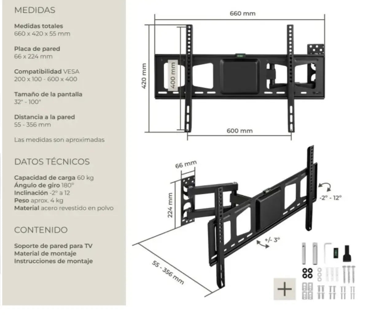 Soporte de pared para TV