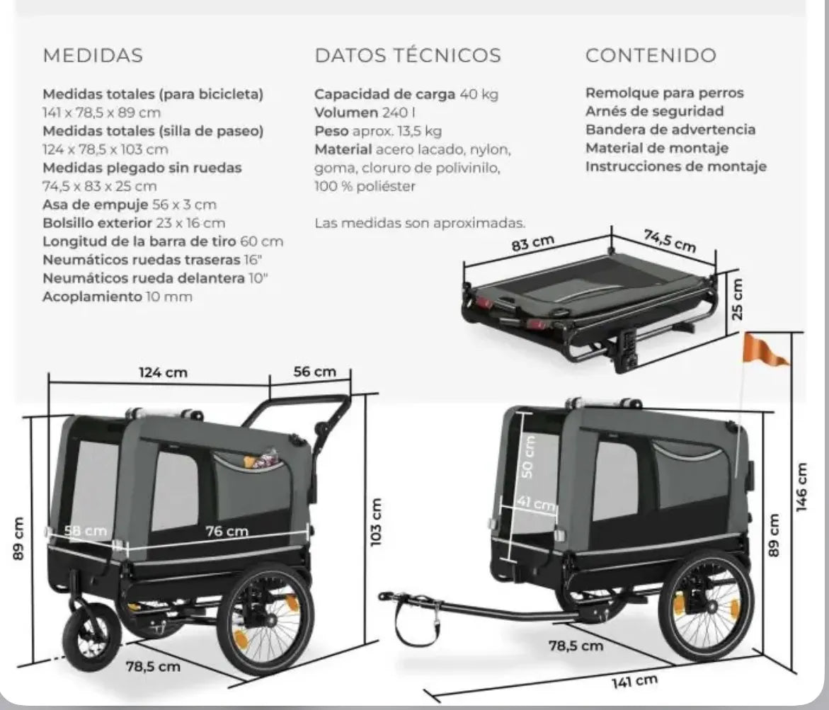 Remolque para perros