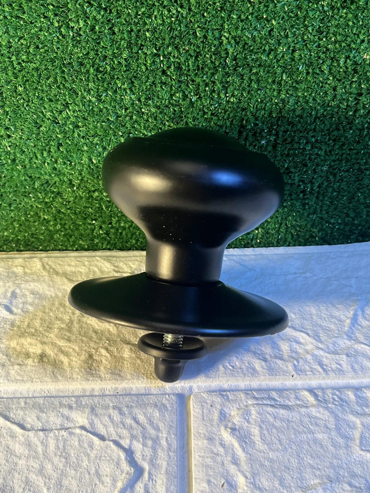 Pomo fijo para puerta entrada negro