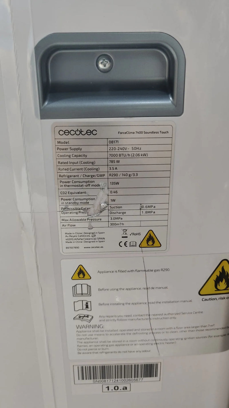 Aire acondicionado portátil de 7000 BTU