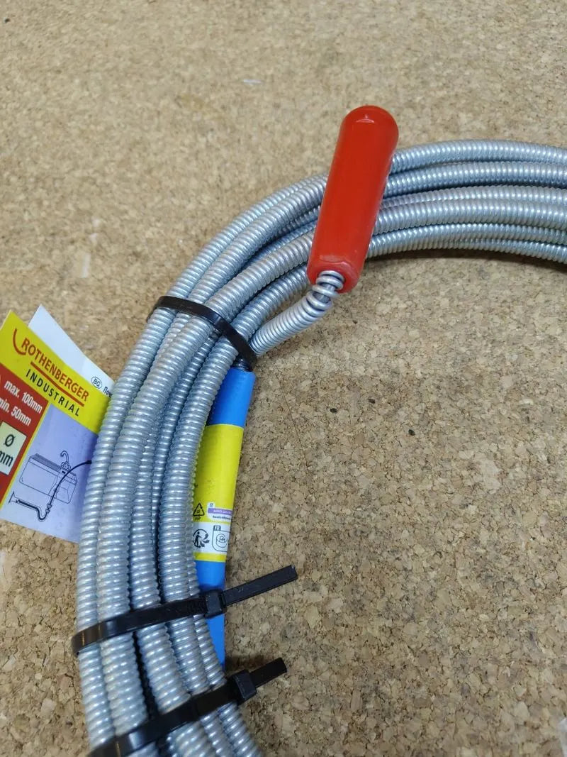 Espiral limpiadora de desagües con broca de recup.