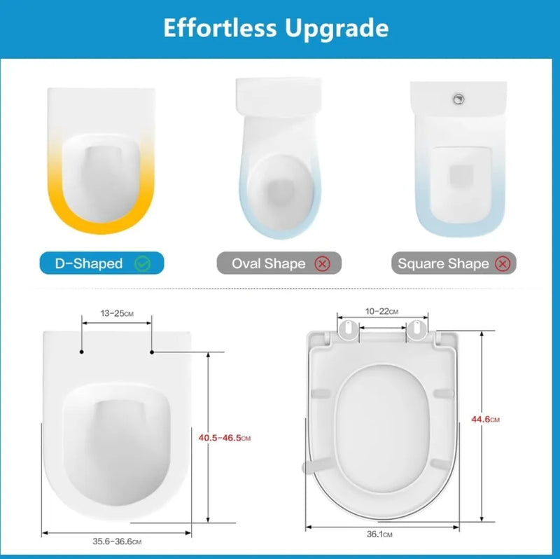 Asiento de inodoro universal con cierre suave - Yeaupe