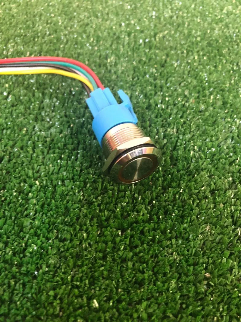Pulsador Metal 16mm Autoretenido LED