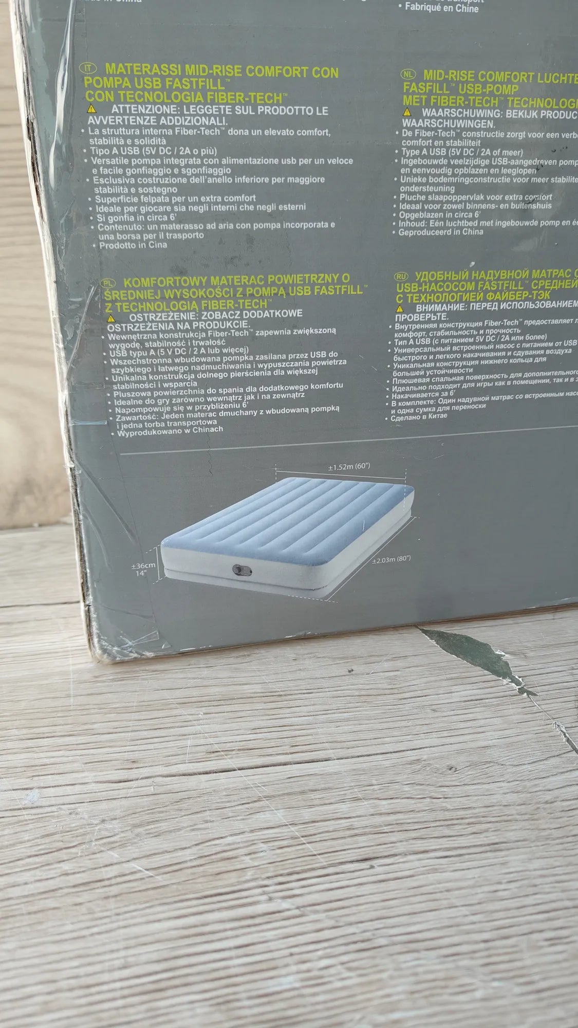 Colchón Hinchable152x203x36cm Intex