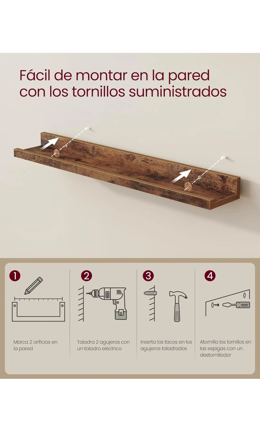 Estantes Colgantes de Pared, Juego de 2