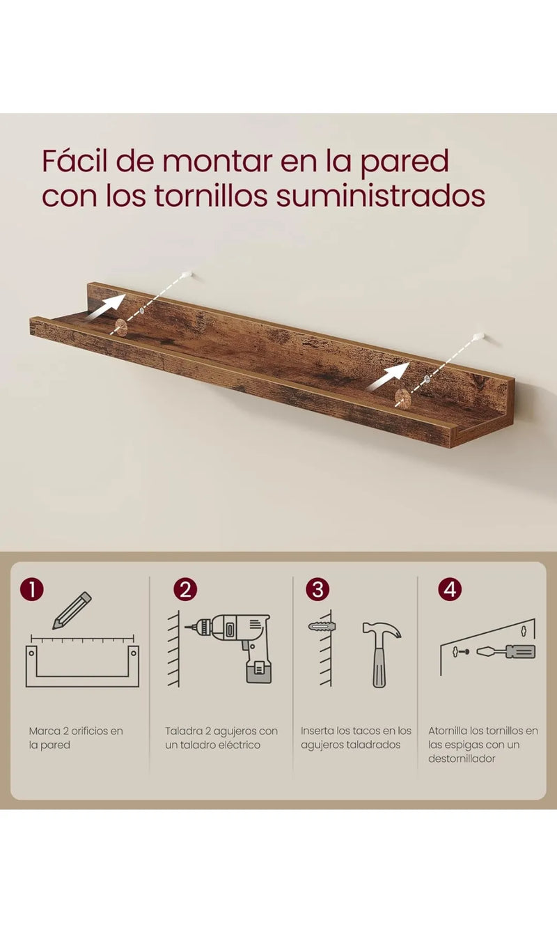 Estantes Colgantes de Pared, Juego de 2