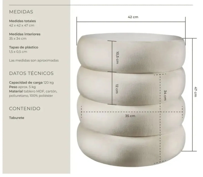 Taburete con almacenamiento