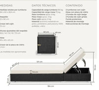 Juego de 2 tumbonas de aluminio