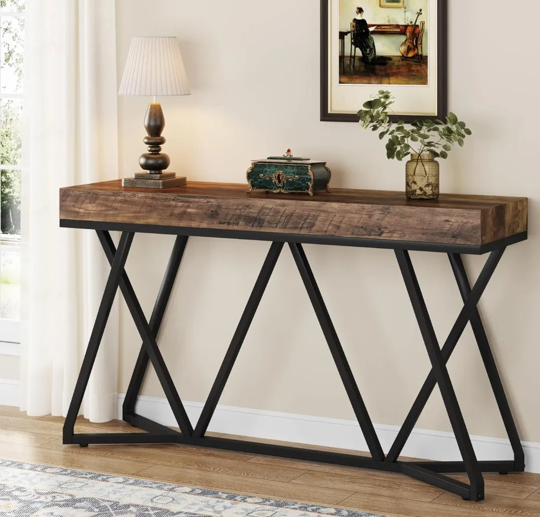 Mesa de consola con base de metal - Tribesigns