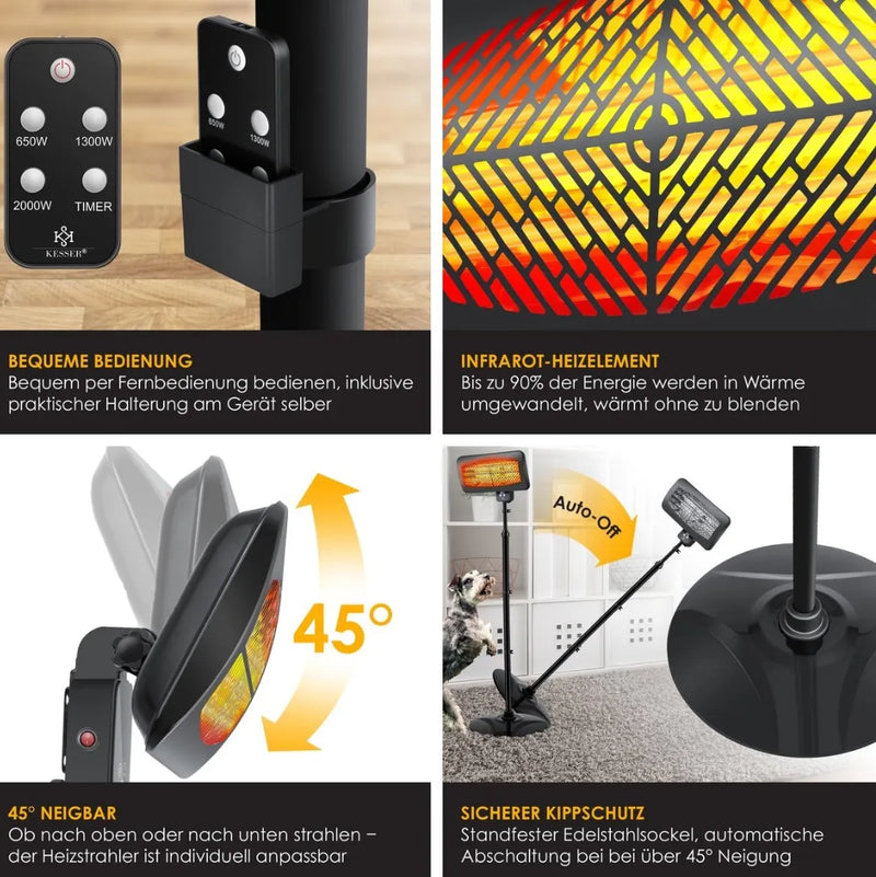 Calentador eléctrico infrarrojo para interior - Kesser