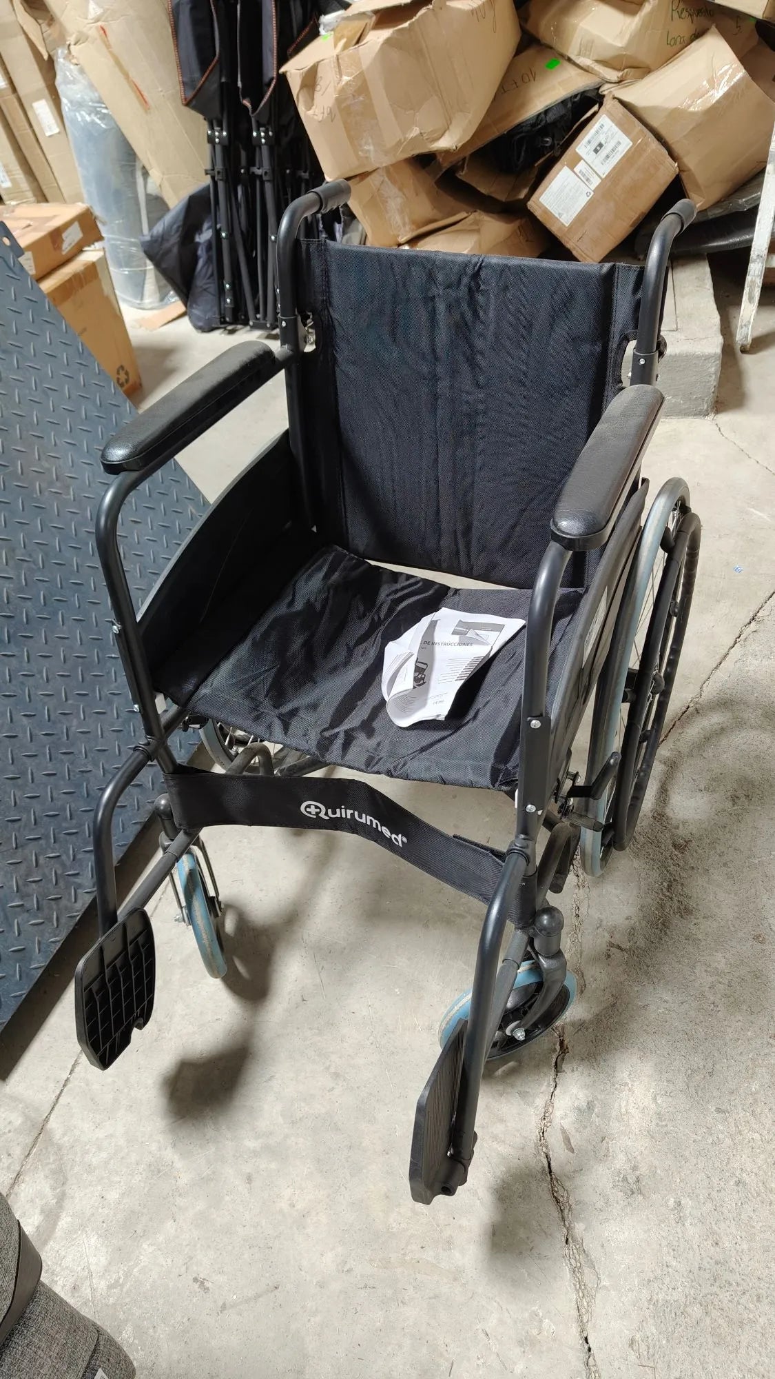 Silla de ruedas plegable, Acero, Basic Colors, Asiento 46cm