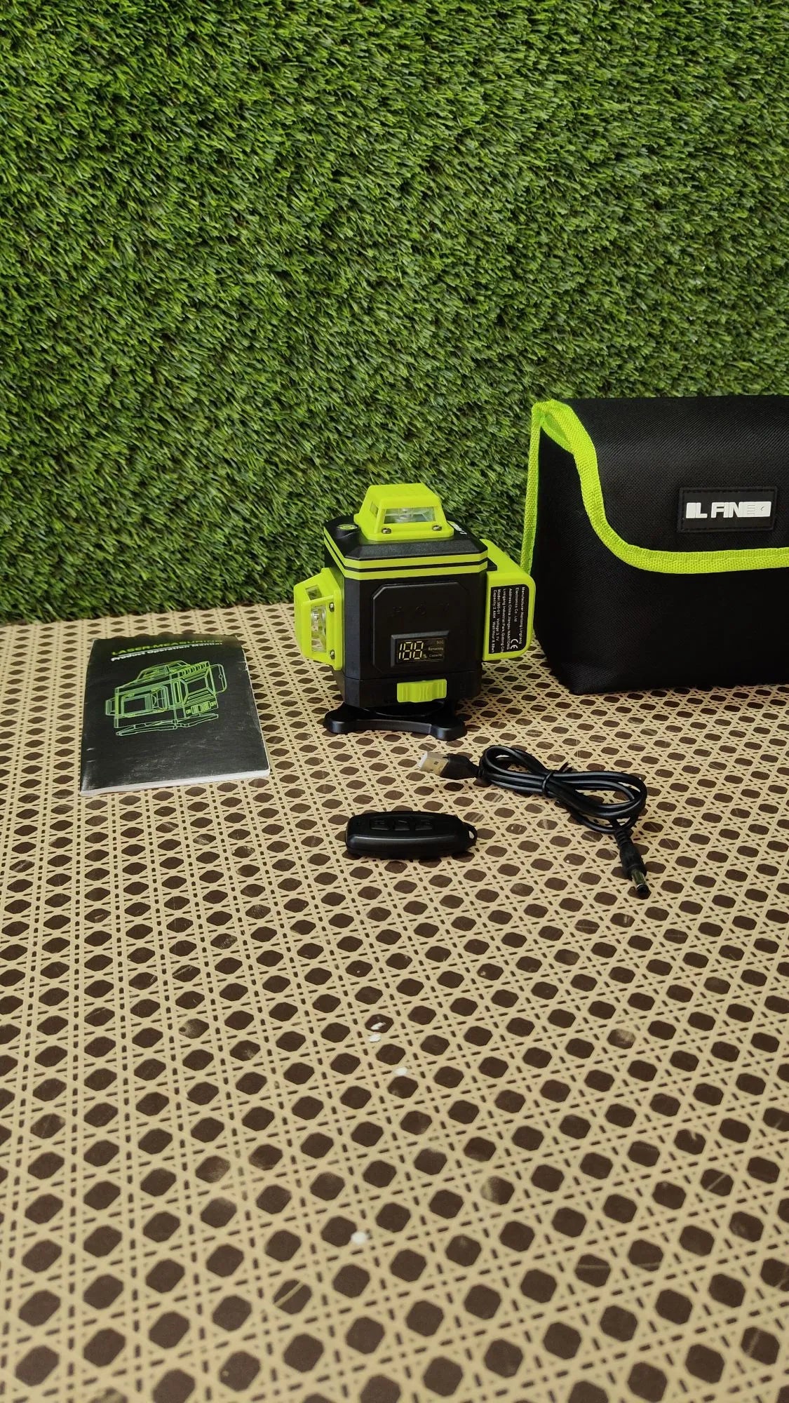 Nivel Laser Autonivelante 360 Grados, Nivel Láser Verde 16 Líneas
