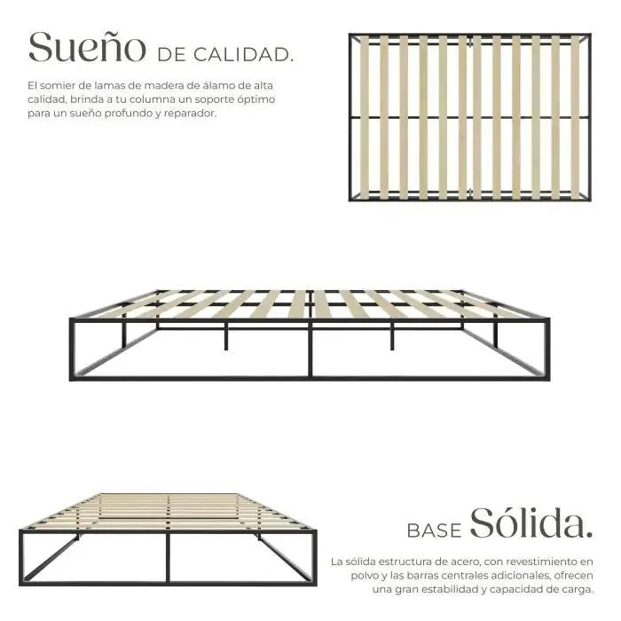 Estructura de cama de metal KYOTO 140 x 200 x 25,5 cm