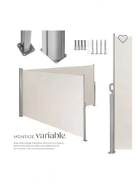 Toldo doble lateral de aluminio 2x6m