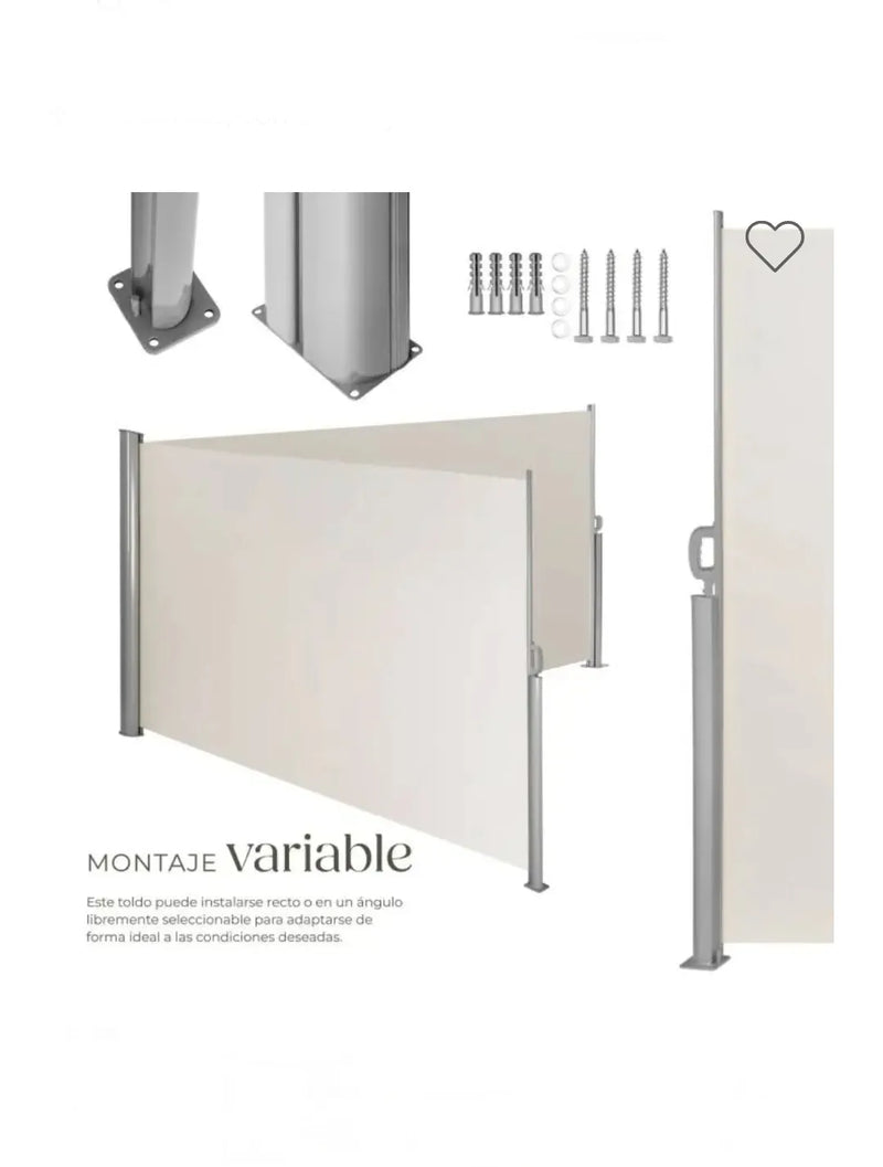 Toldo doble lateral de aluminio 2x6m