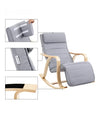 Mecedora, Sillón Tumbona, Color Gris, 125 x 91 x 67 cm