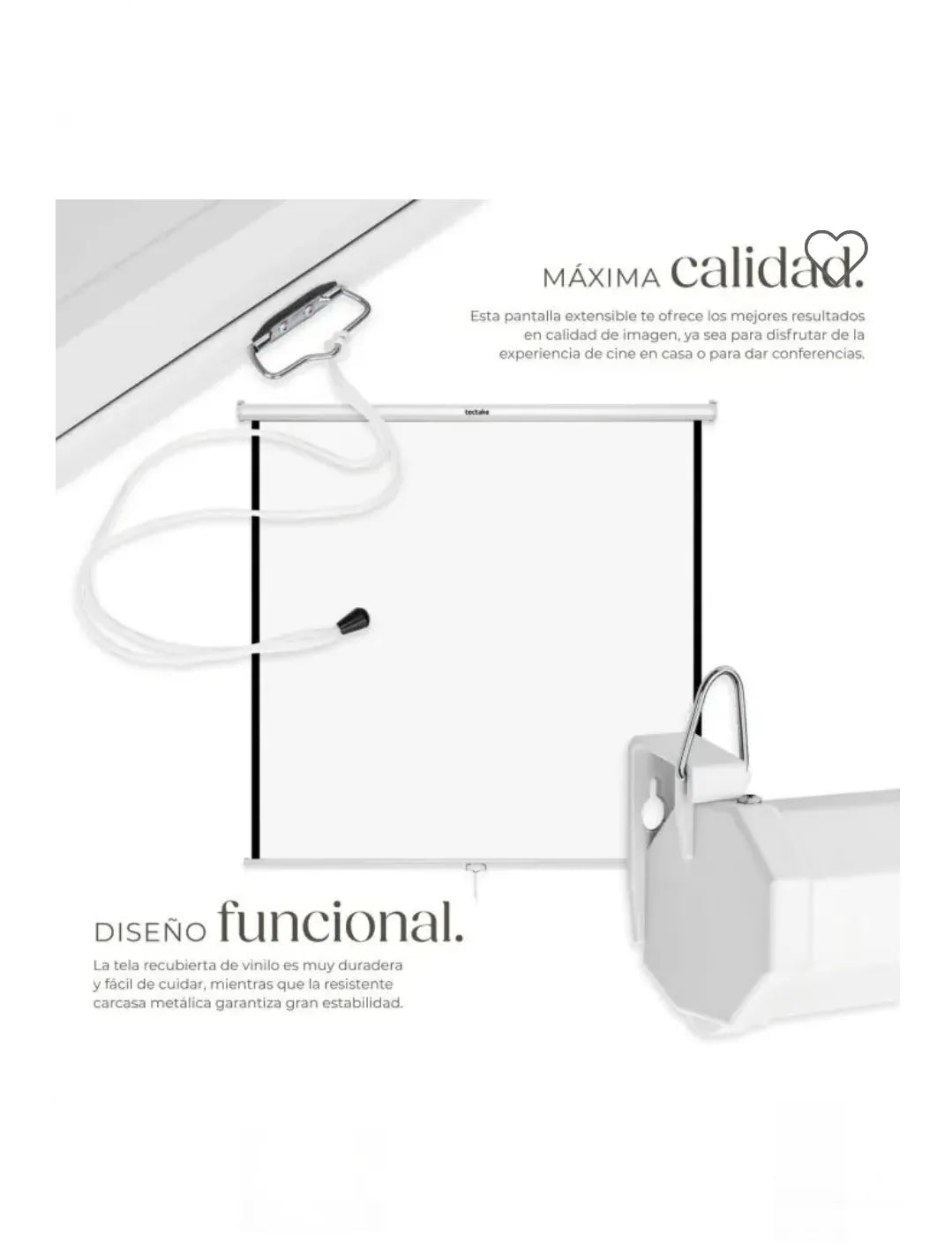 Pantalla de proyección para proyector 178 x 178 cm