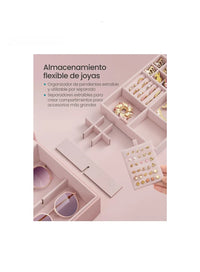 Joyero 2 Capas, Joyero con Asa, Bandeja Flexible