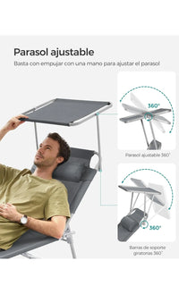 Tumbona, Tumbona Reclinable con Reposacabezas