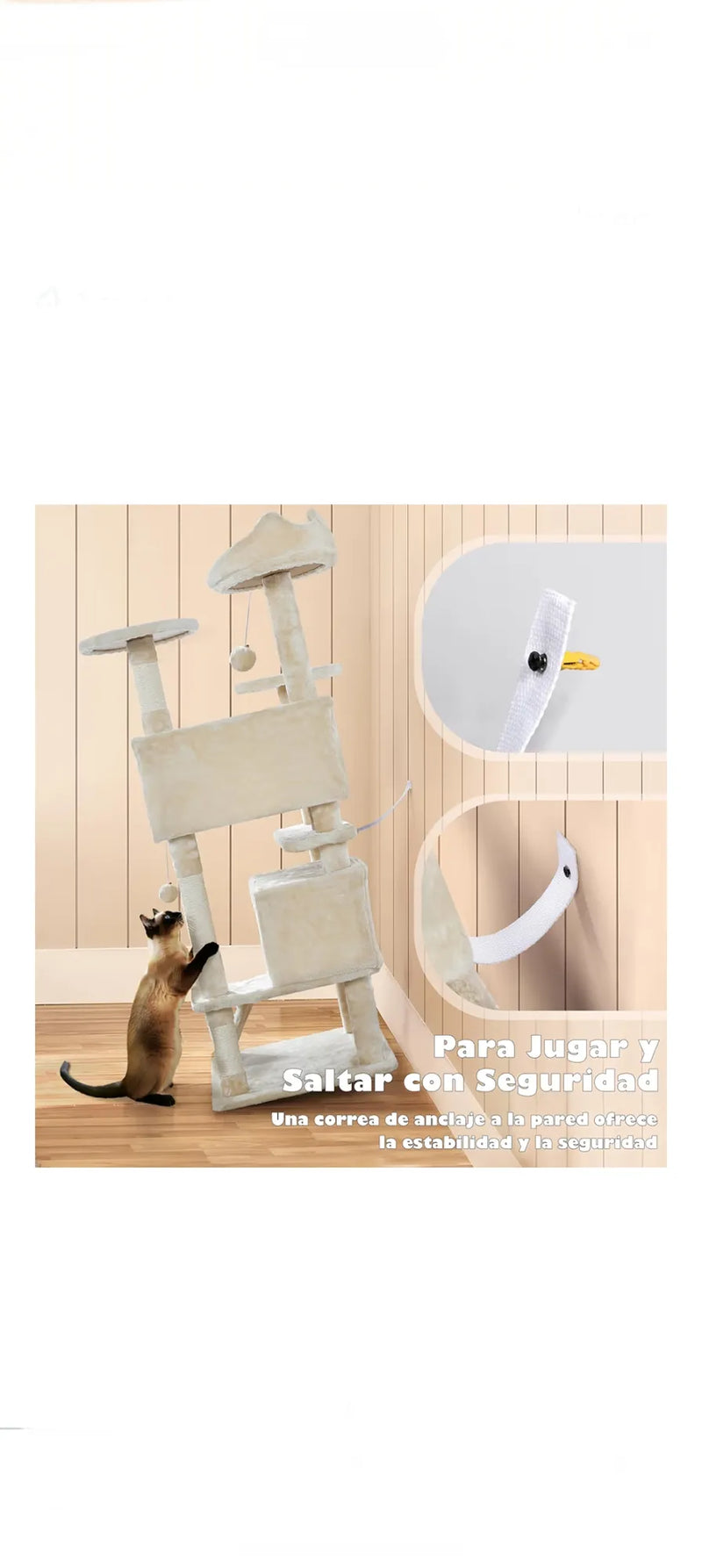 Árbol rascador para gatos beige - Yaheetech