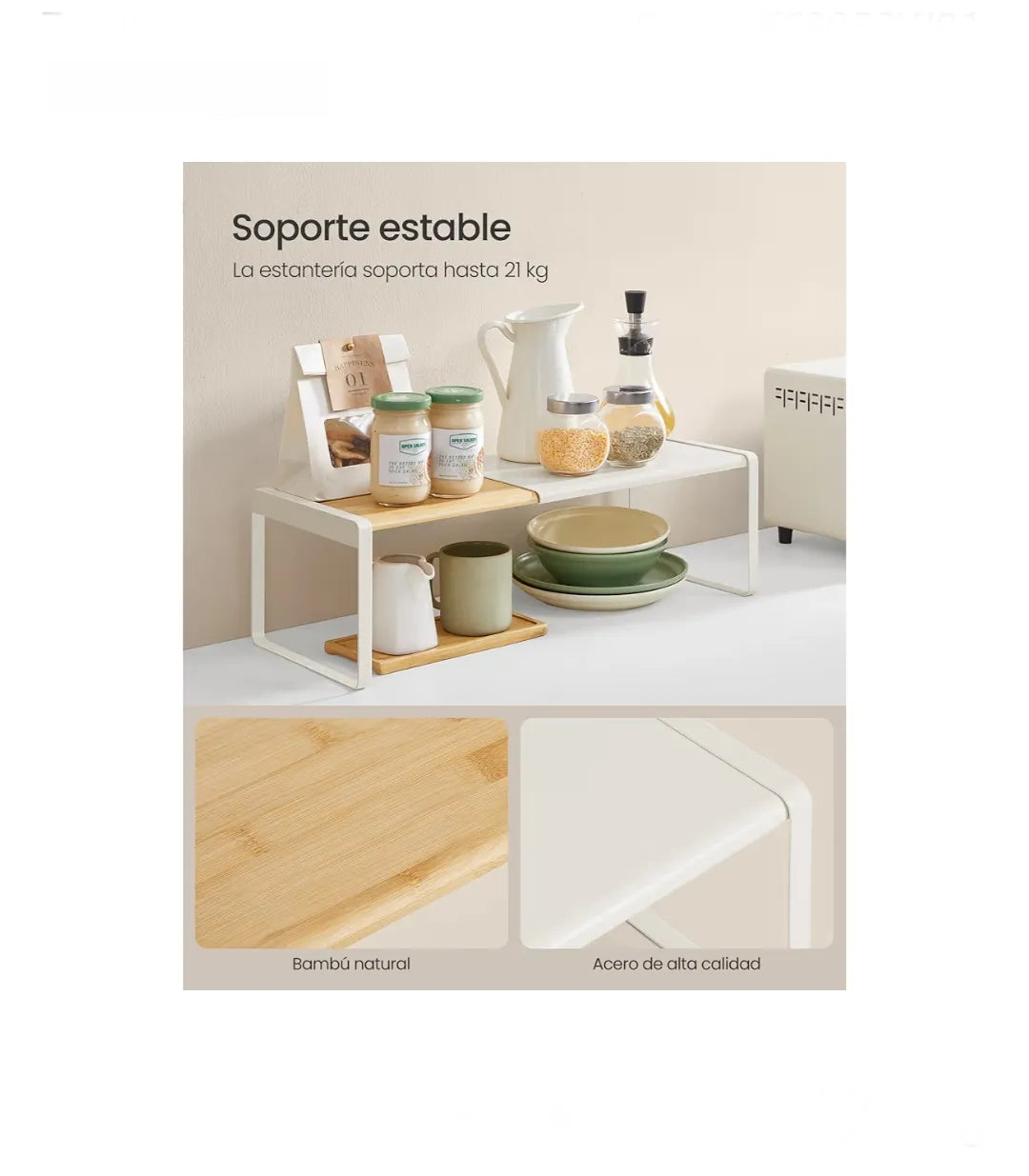Especiero, Extensible, Organizador de Cocina, Estante de Cocina