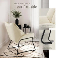 Sillón acolchado crema