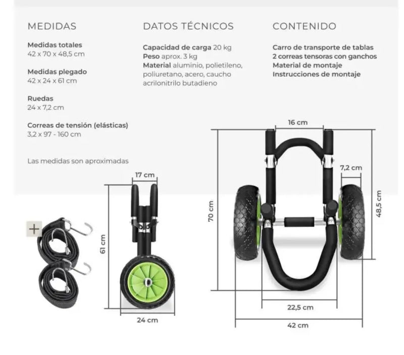 Carro de transporte para tabla de surf