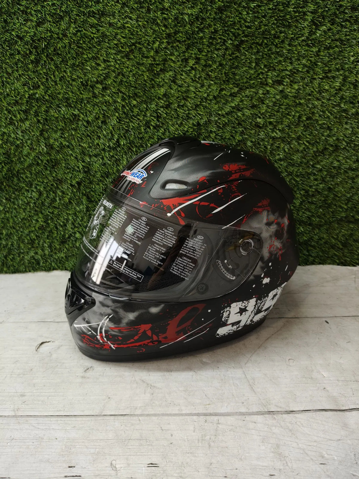 Casco de Moto Negro Gris Mate con Visor FS-801-99