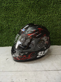 Casco de Moto Negro Gris Mate con Visor FS-801-99