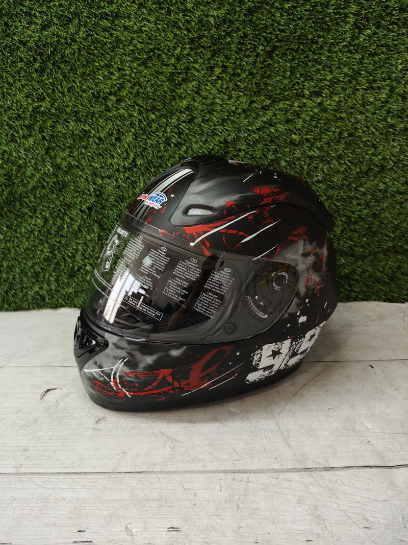 Casco de Moto Negro Gris Mate con Visor FS-801-99