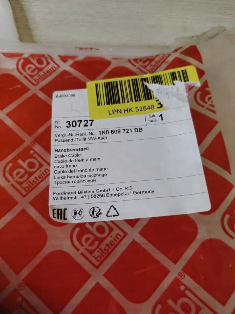 Cable de freno de mano 30727 - FEBI BILSTEIN