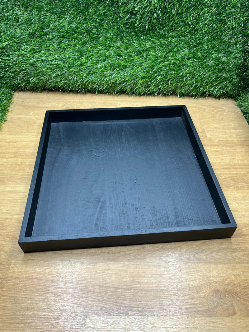 Bandeja Madera Rectangular Negra Paulownia