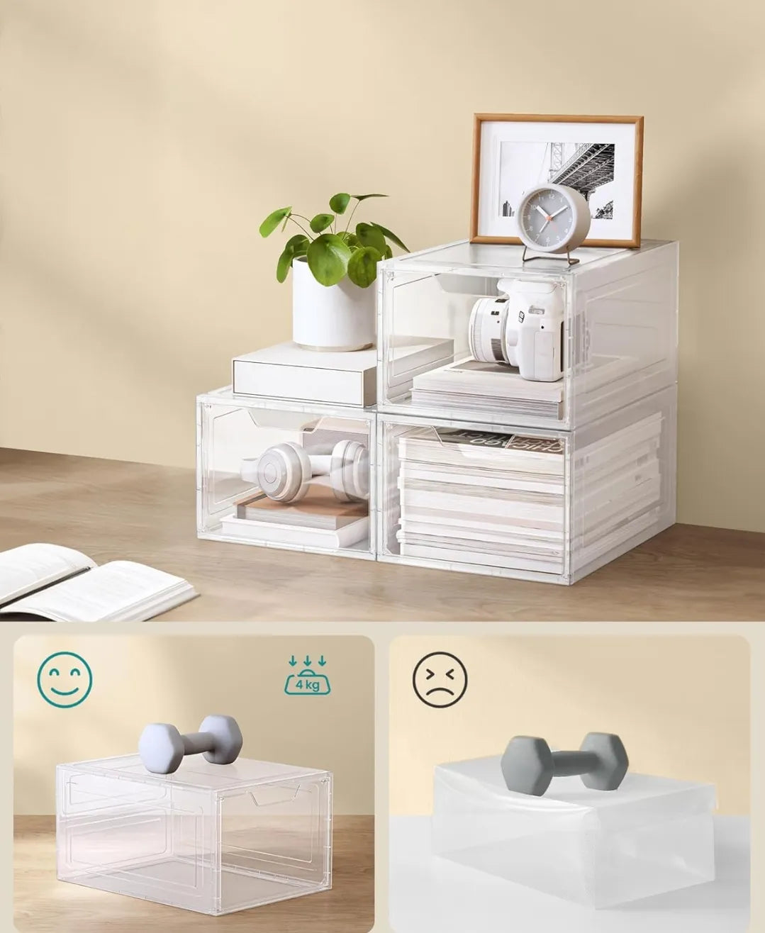 Cajas de zapatos pack de 12 - Songmics