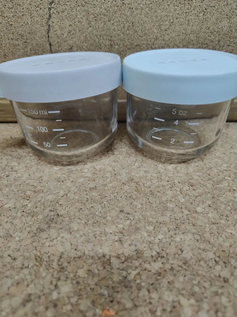 6 Recipientes de vidrio para porciones 150ml Beaba
