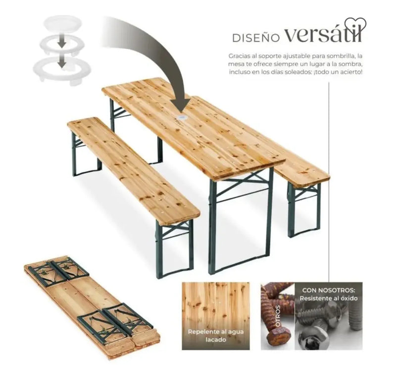 Conjunto de mesa y banco