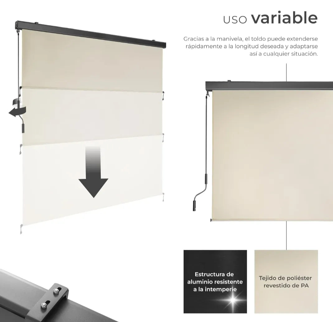 Toldo vertical exterior enrollable - Tectake