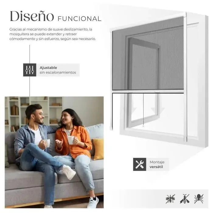 Mosquitera enrollable de aluminio 90 x 160 cm