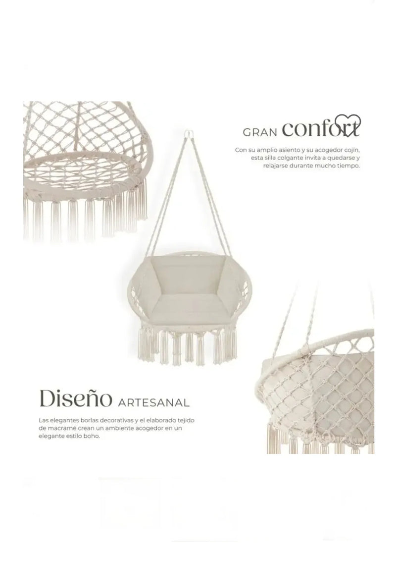 Silla colgante GRACIA beige