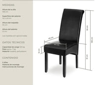Silla de comedor acolchada