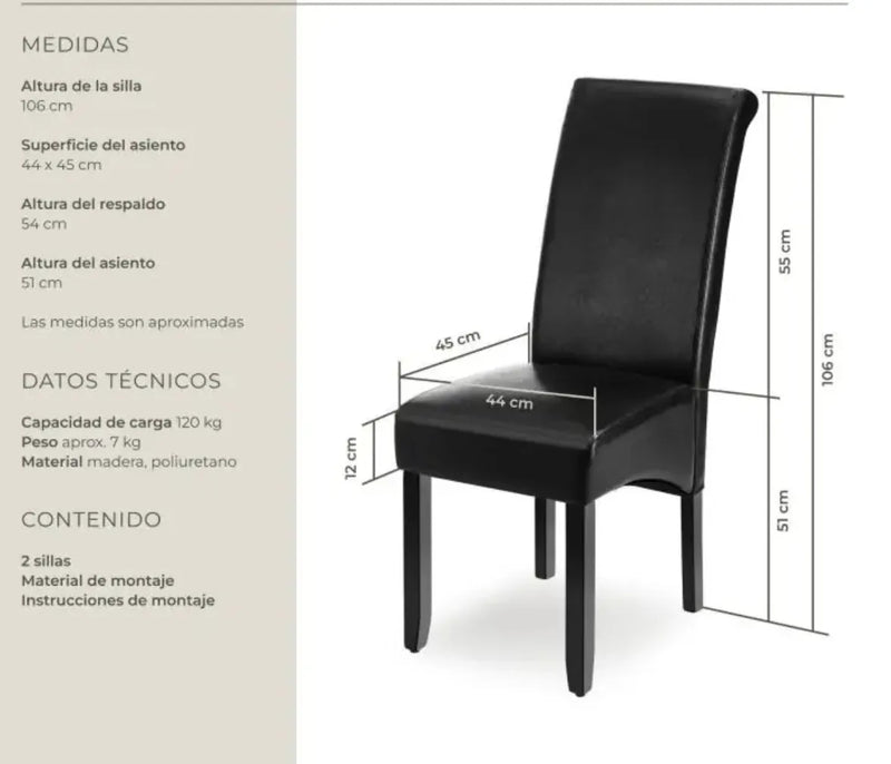 Silla de comedor acolchada