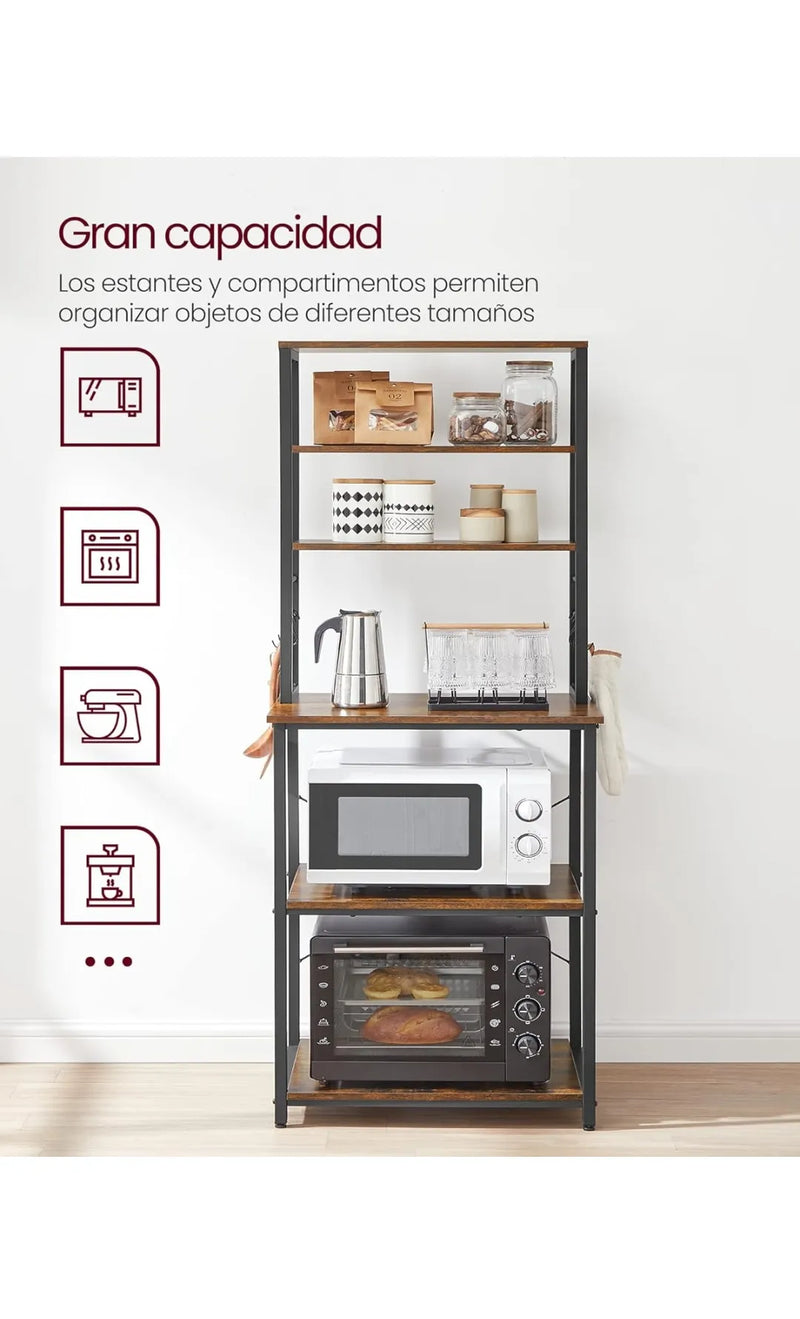 Estantería de Cocina, Estantería de Panadería, 6 Estantes