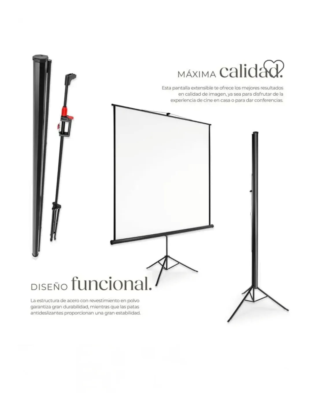 pantalla con trípode 152x152cm