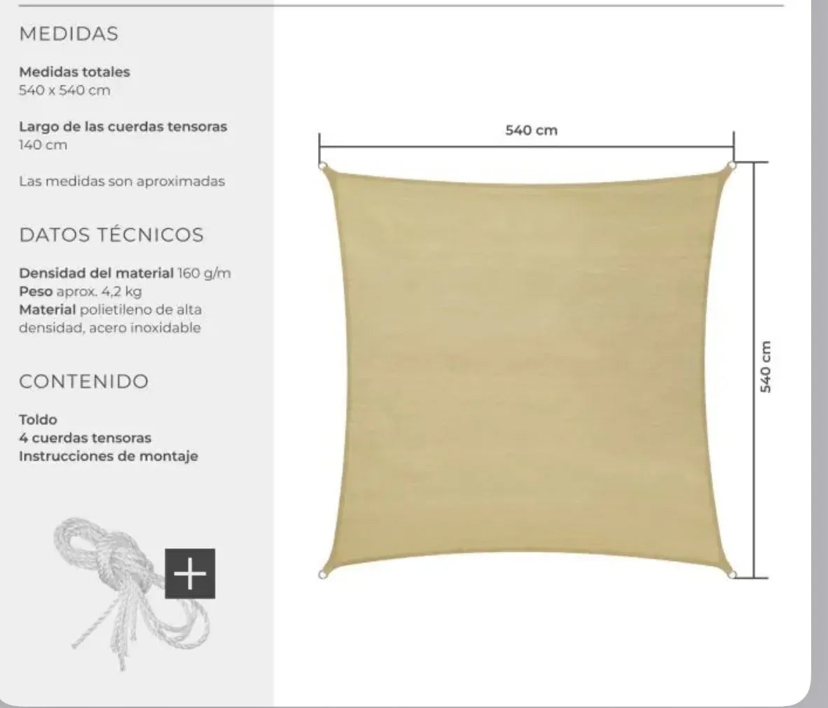 Toldo cuadrado