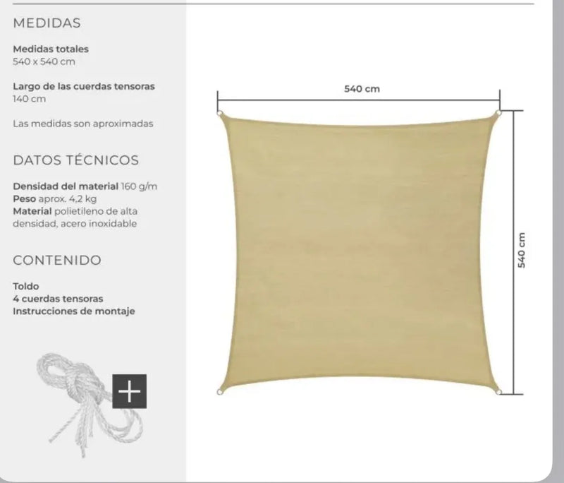 Toldo cuadrado