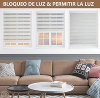 Estor enrollable de doble capa morado