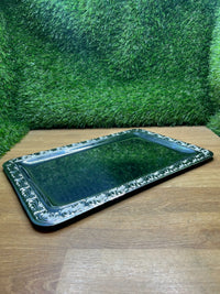Bandeja de acero inoxidable con borde decorativo APS